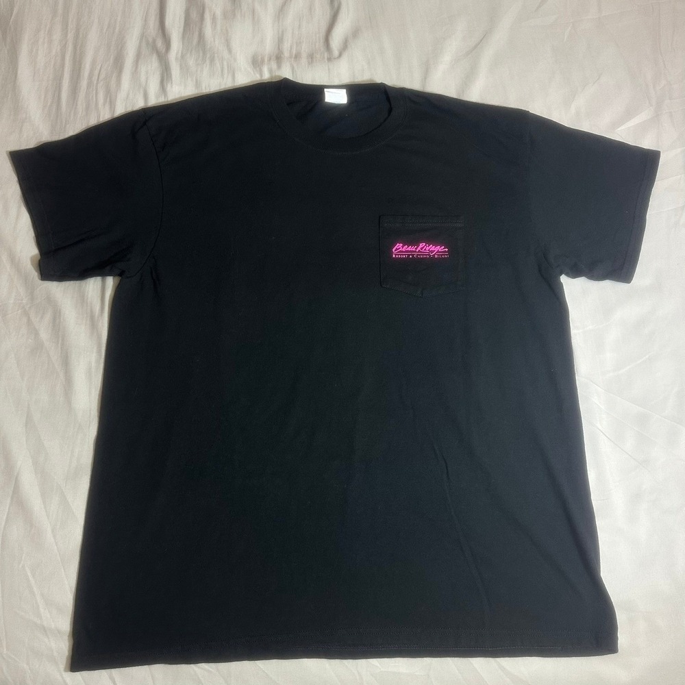 Mens XL Beau Rivage Jazz It Up Slot Tournament Graphic Tee Black Casino Pocket - Picture 2 of 7